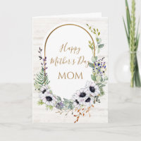 Rustic Floral Frame Gold Type Mother's Day 