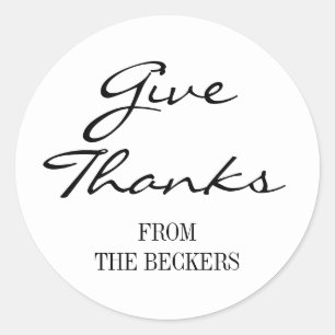 Rustic Floral Give Thanks Thanksgiving Sticker