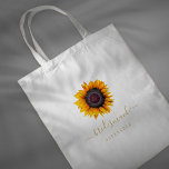 Rustic floral gold weddings bridesmaid team bride tote bag<br><div class="desc">Rustic elegant summer or autumn fall wedding stylish bridesmaid, maid of honor or flower girl tote bag featuring beautiful sunflowers with custom text. You can choose to customize it further changing fonts and colors of lettering. The tote bag is suitable for elegant summer or autumn fall rustic farmhouse boho chic...</div>