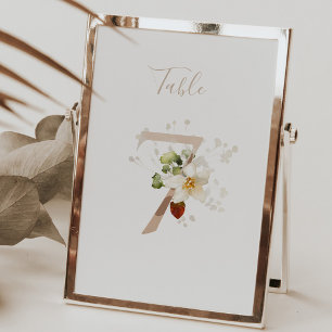 Rustic Floral Handwritten Script 7 Wedding   Table Number