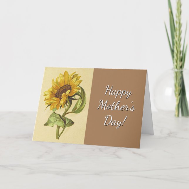 Rustic Floral "Happy Mother’s Day!" Greeting Card (Front)
