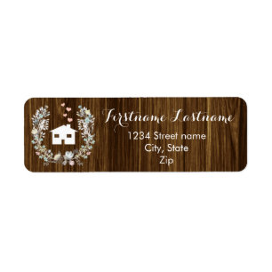 Rustic Floral Home Return Address Labels