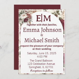 Rustic floral invites