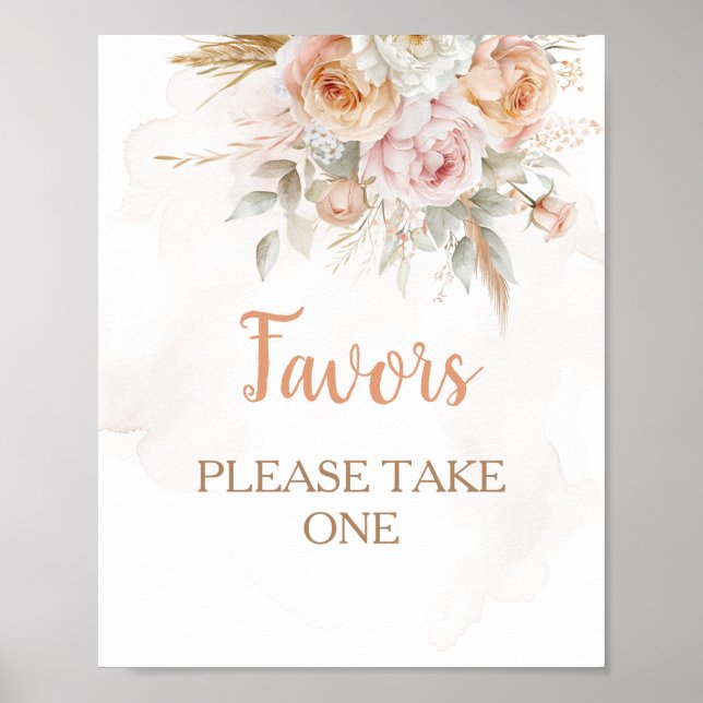 Rustic Floral Isn't She Onederful Birthday Favours Poster (Front)