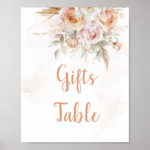 Rustic Floral Isn't She Onederful Gifts Table Poster