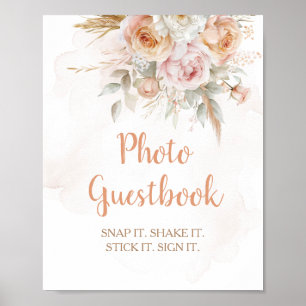 Rustic Floral Isn't She Onederful Photo Guestbook