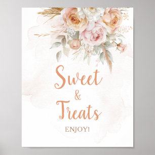 Rustic Floral Isn't She Onederful Sweet and Treats Poster