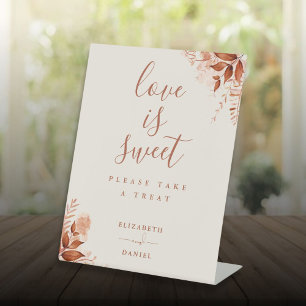 Rustic Floral Love Is Sweet Favour Pedestal Sign