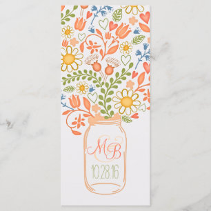 rustic floral mason jar elegant wedding programs programme