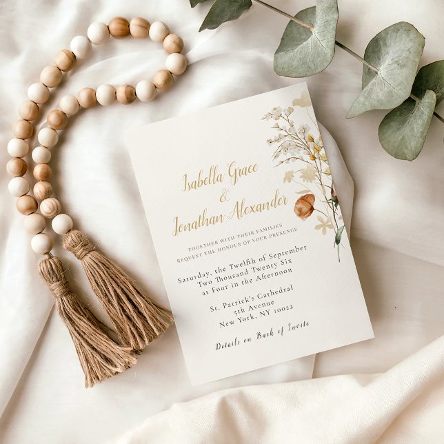 Rustic Floral Minimalist Wedding Invitation (Creator Uploaded)