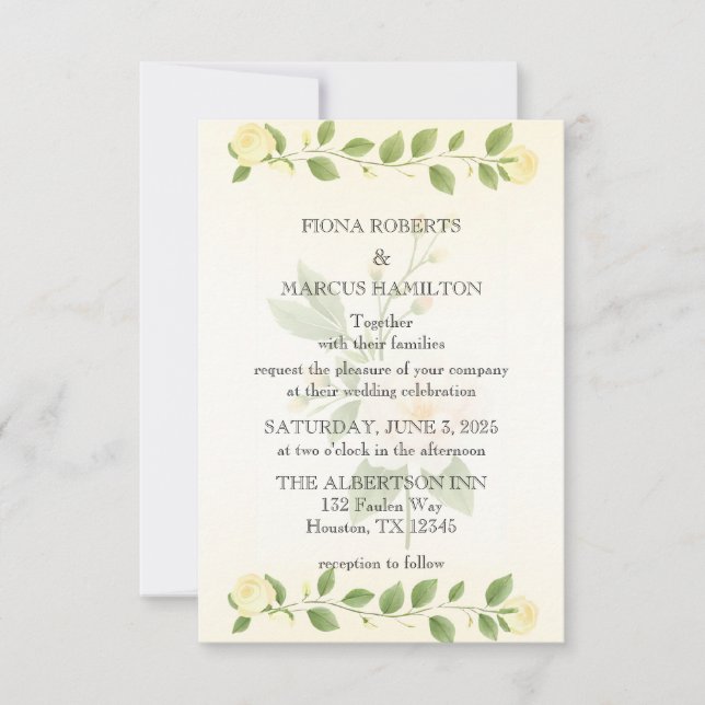 Rustic Floral Minimalist Wedding Save the Date (Front)