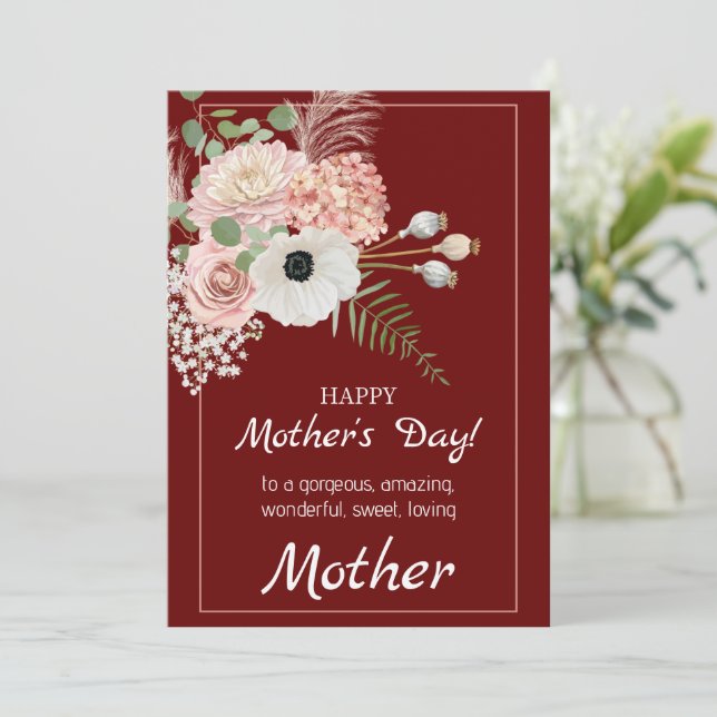 Rustic Floral Mother’s Day Card – Blooming Togethe (Standing Front)