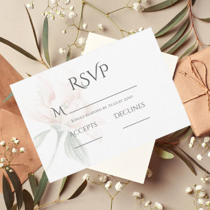 Rustic Floral Neutral Colours RSVP Card