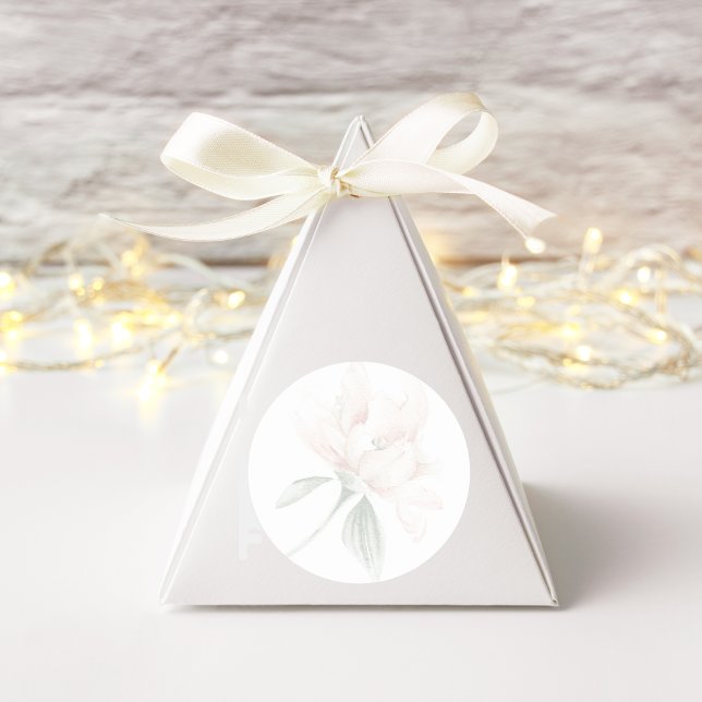 Rustic Floral Neutral Elegant Wedding Classic Round Sticker (Creator Uploaded)