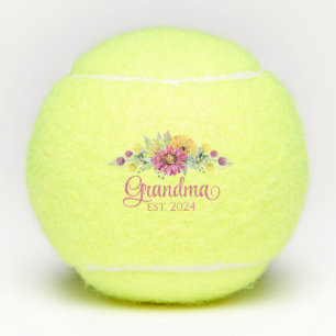 Rustic Floral New Grandma Typography Tennis Balls