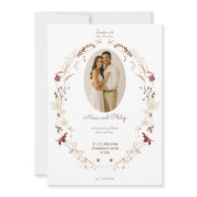 Rustic Floral Oval Photo Frame Botanical Wreath