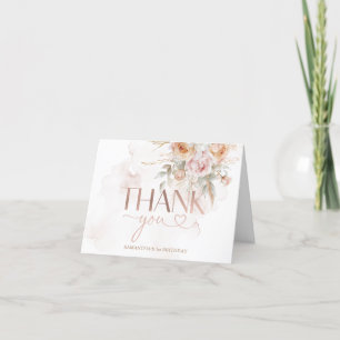 Rustic Floral Pampas Isn't She Onederful Folded Thank You Card