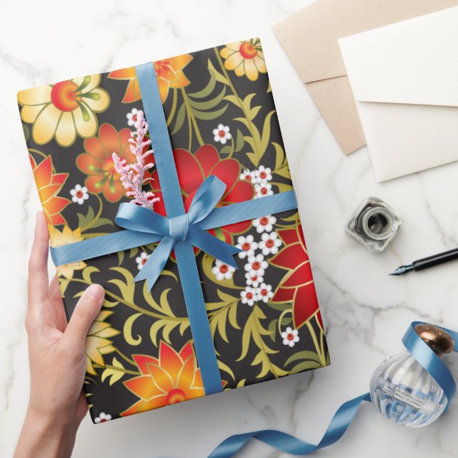 Rustic floral pattern wrapping paper (Gifting)
