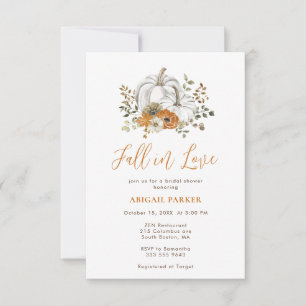 Rustic Floral Pumpkin Bridal Shower  Invitation