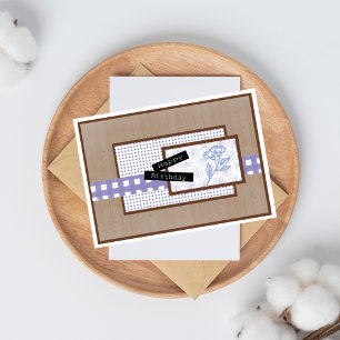 Rustic Floral Purple Birthday Card