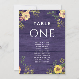 Rustic Floral Purple Wedding Seating Chart