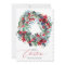 Rustic floral red navy blue Christmas wreath