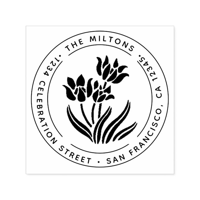 Rustic Floral Return Address Self-inking Stamp (Design)