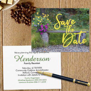 Rustic Floral Save The Date Family Reunion   Announcement Postcard