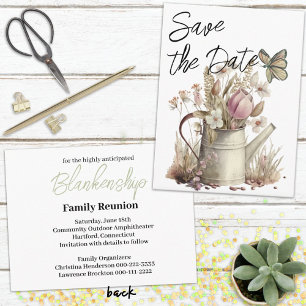 Rustic Floral Save The Date Family Reunion   Announcement Postcard