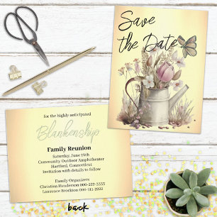 Rustic Floral Save The Date Family Reunion   Announcement Postcard
