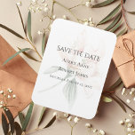 Rustic Floral Save The Date Magnet<br><div class="desc">This “Save the Date” is a magnet that is so simple yet gorgeous. The muted peony flower in the background gives this a modern elegant feel. Neutral and stunning. Perfect for any wedding theme. Simplicity at its best. Sheer elegance. I’ve enjoyed creating this design for your special day. 100% customer...</div>