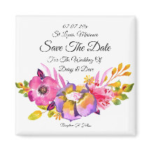 Rustic Floral Save The Date Magnet invitation