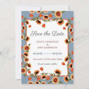 Rustic Floral Scandinavian Folk-Inspired Wedding Save The Date