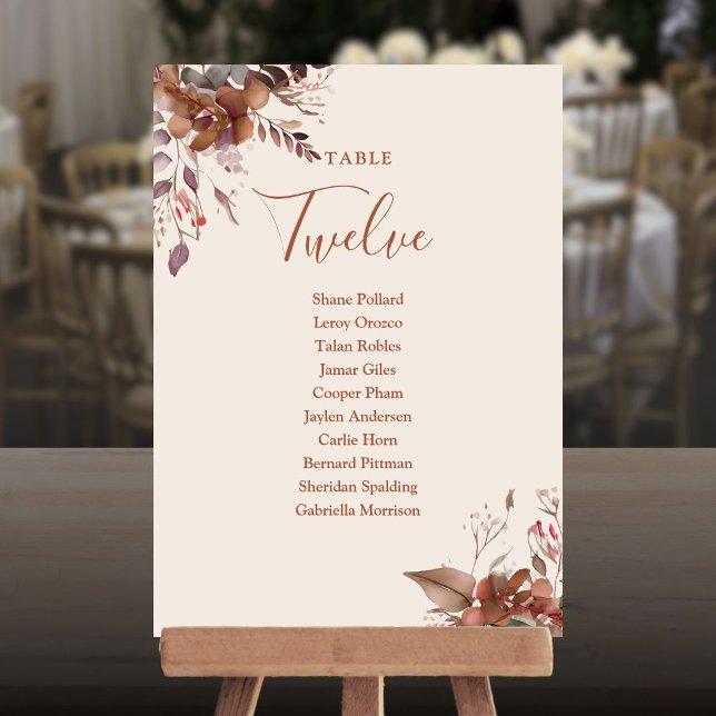 Rustic Floral Seating Plan Table Number (Rustic Floral Seating Plan Table Number)