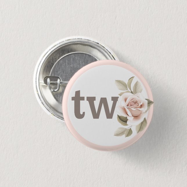 Rustic Floral Shabby Chic Roses 2nd Birthday Party 3 Cm Round Badge (Front & Back)