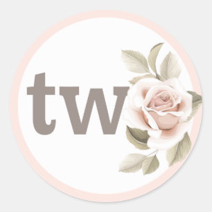 Rustic Floral Shabby Chic Roses 2nd Birthday Party Classic Round Sticker