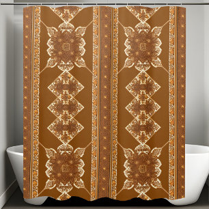 Rustic Floral Shower Curtain Vertical Style