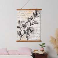 Rustic Floral Sketch with Calligraphy - Aged (2)