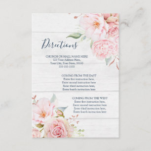 Rustic Floral Spring Wedding Direction Insert