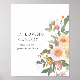 Rustic Floral Spring Wedding In Loving Memory Poster