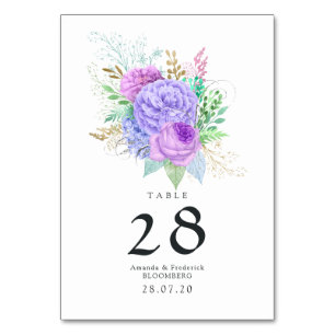 Rustic Floral Spring Wedding Table Number