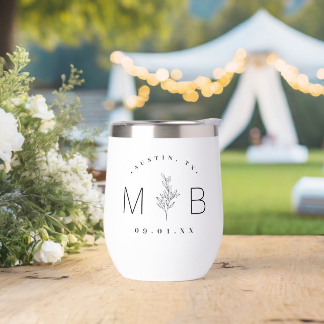 Rustic Floral Stem Wedding Monogram (Wedding)