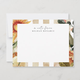 Rustic Floral Sunflower Personalised Stationery Card