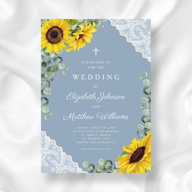 Rustic Floral Sunflower Wedding Invitation (Rustic Floral Sunflower Wedding Invitation)