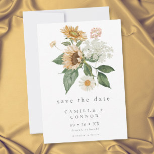Rustic Floral Sunflower Wildflower Wedding Save The Date