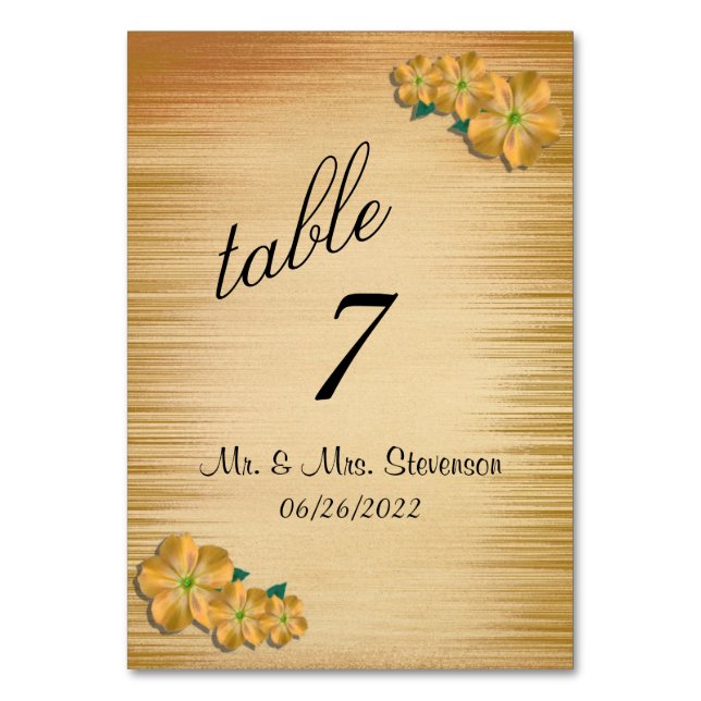 Rustic Floral Table Number (Front)