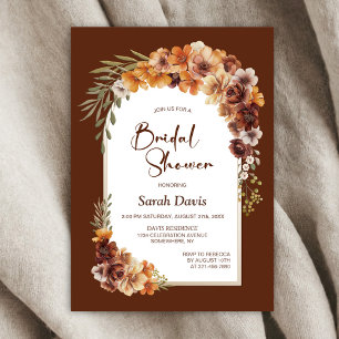 Rustic Floral Terracotta Arch Bridal Shower Invitation
