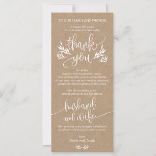 Rustic Floral Thank You Place Setting Card