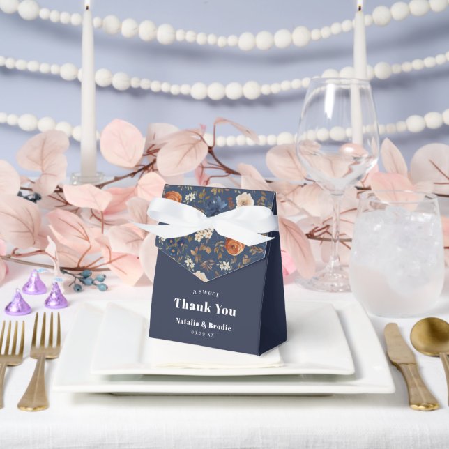 Rustic Floral Thank You Wedding Favour Box (Wedding)