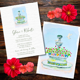 Rustic Floral Watercolor Vibrant Mexican Wedding Invitation